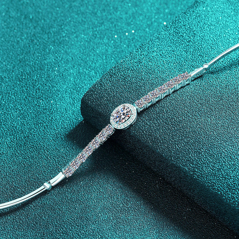 Moissanite Bracelets in 925 Sterling Silver 2.4ct 22cm