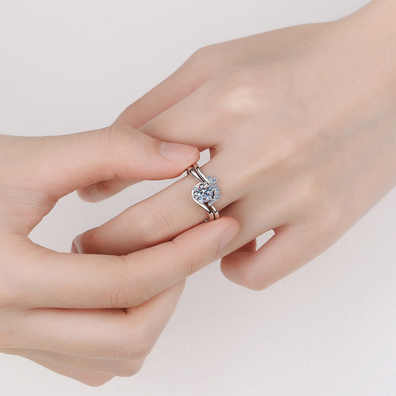 Moissanite Ring in 925 Sterling Silver 0.8ct