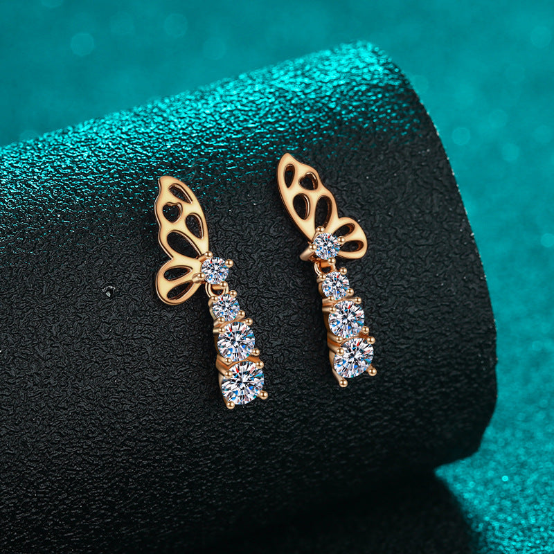 Moissanite Earrings in 925 Sterling Silver