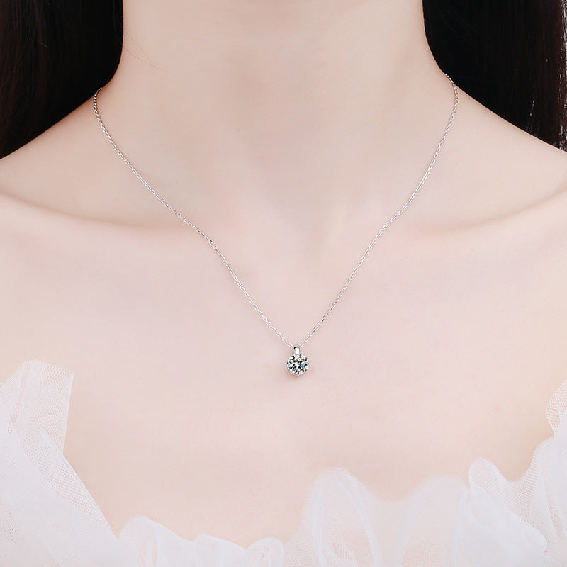 Moissanite Necklaces in 925 Sterling Silver 1ct 2ct 3ct