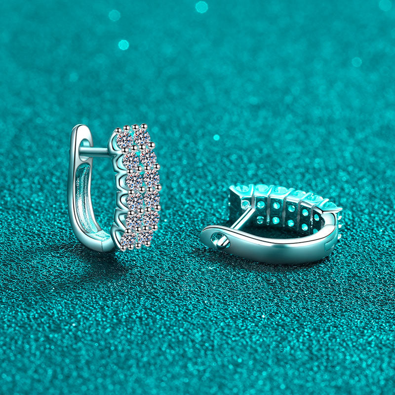 Moissanite Earrings in 925 Sterling Silver