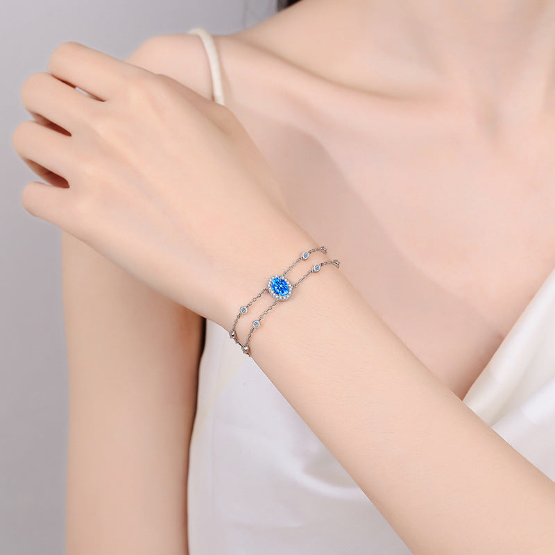Moissanite Bracelets in 925 Sterling Silver 1ct 16+5cm