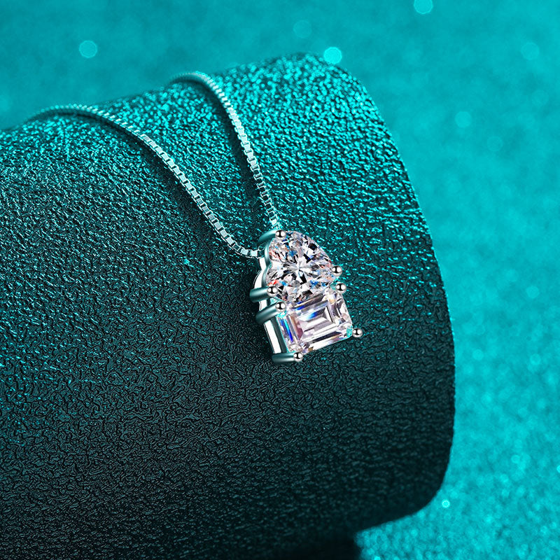 Moissanite Necklaces in 925 Sterling Silver 2ct