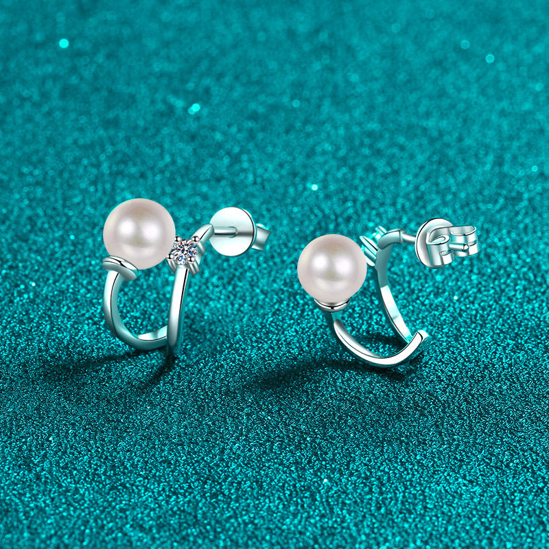 Moissanite Earrings in 925 Sterling Silver