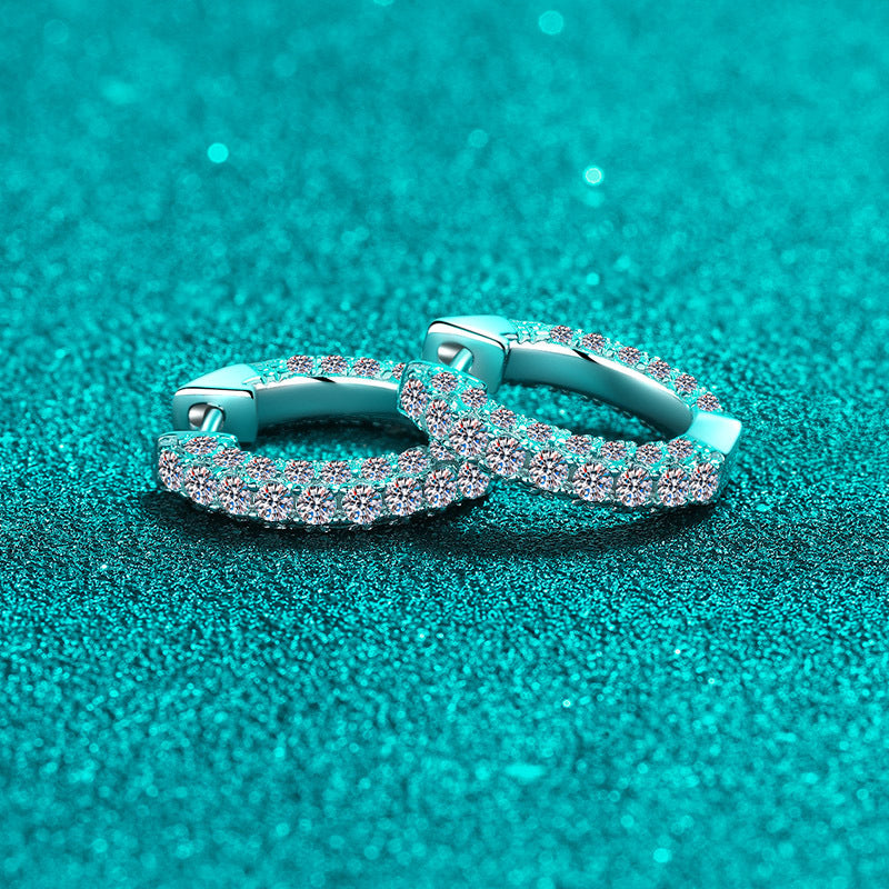 Moissanite Earrings in 925 Sterling Silver