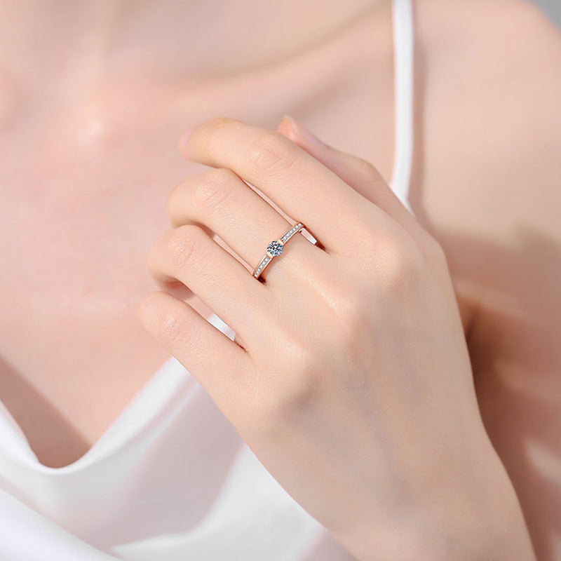 Moissanite Ring in 925 Sterling Silver
