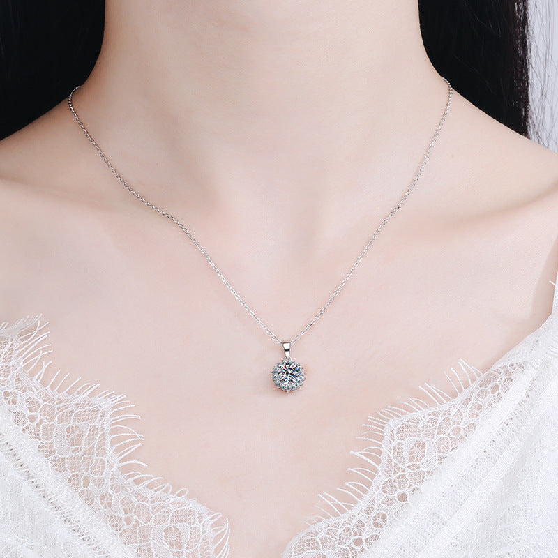 Moissanite Necklaces in 925 Sterling Silver 0.5ct 1ct 2ct 3ct 5ct