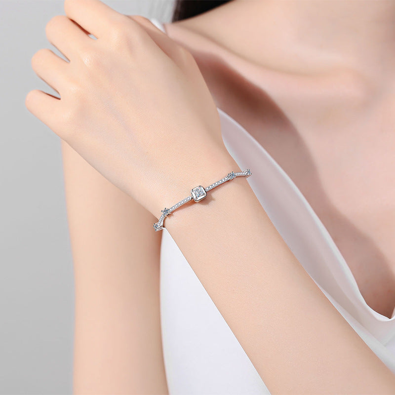 Moissanite Bracelets in 925 Sterling Silver 1.88ct 20cm