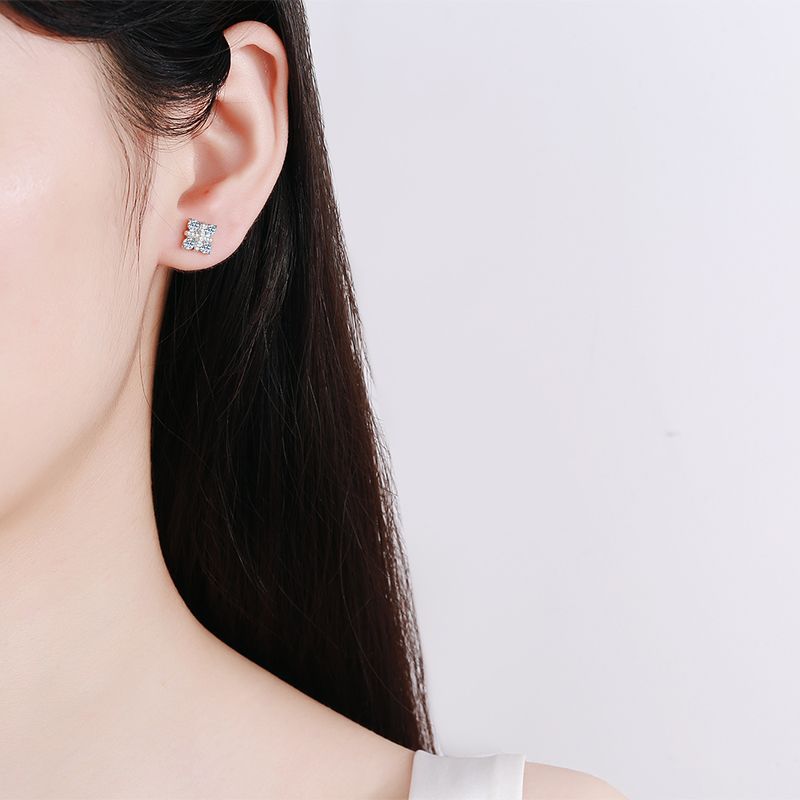 Moissanite Earrings in 925 Sterling Silver