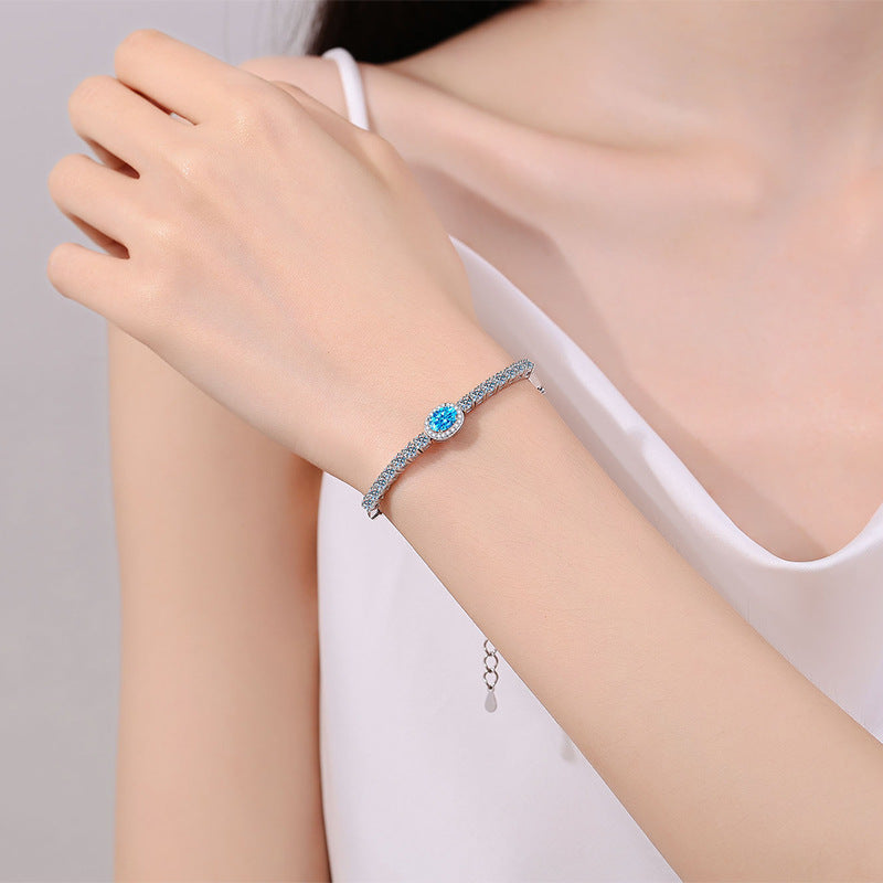 Moissanite Bracelets in 925 Sterling Silver 2.4ct 22cm