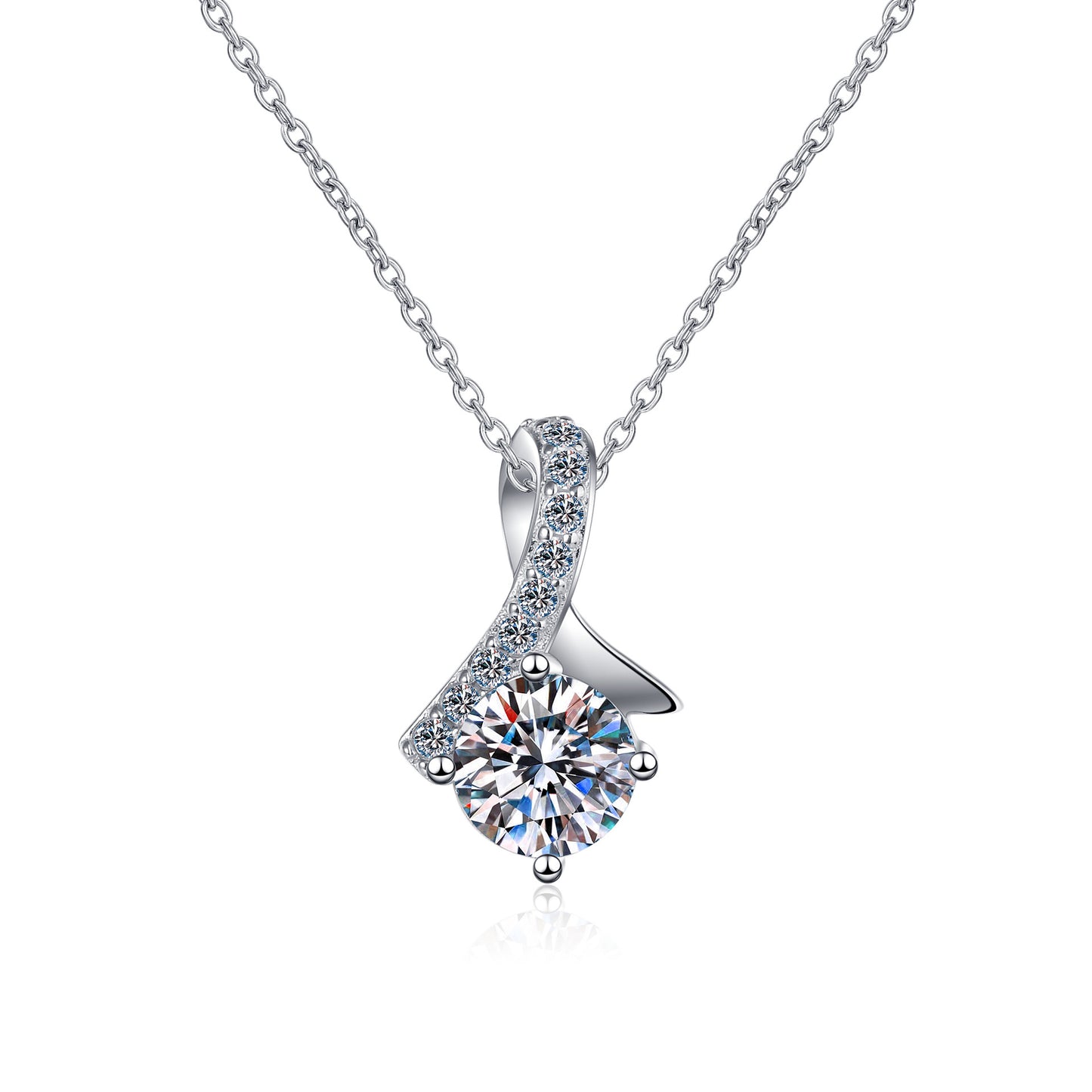 Moissanite Necklaces in 925 Sterling Silver 0.5ct 1ct