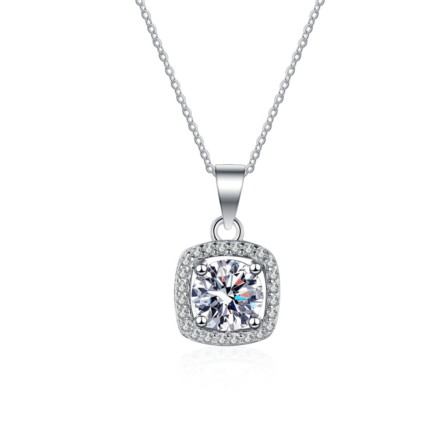 Moissanite Necklaces in 925 Sterling Silver 1ct 2ct