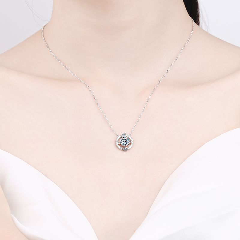 Moissanite Necklaces in 925 Sterling Silver 0.5ct 1ct 2ct 3ct
