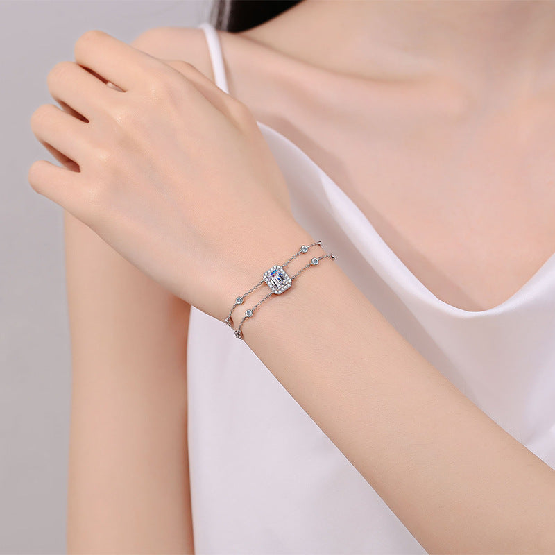Moissanite Bracelets in 925 Sterling Silver 1ct 21cm