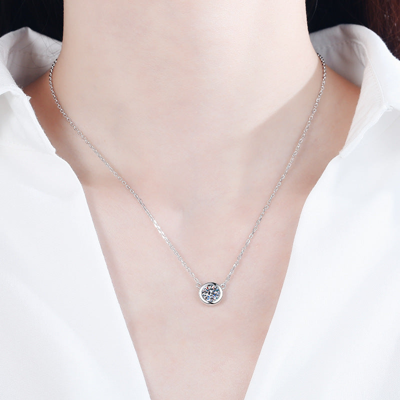 Moissanite Necklaces in 925 Sterling Silver 0.5ct 1ct