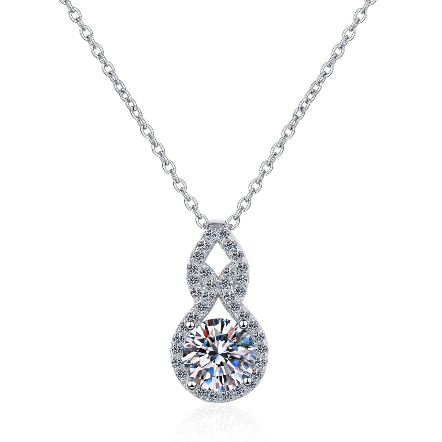 Moissanite Necklaces in 925 Sterling Silver 1ct