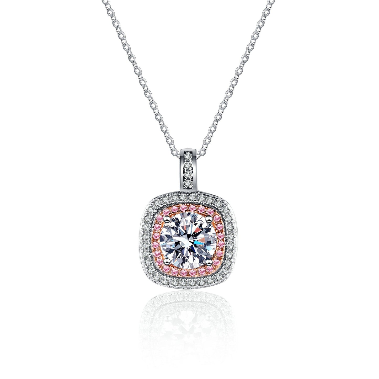 Moissanite Necklaces in 925 Sterling Silver 1ct