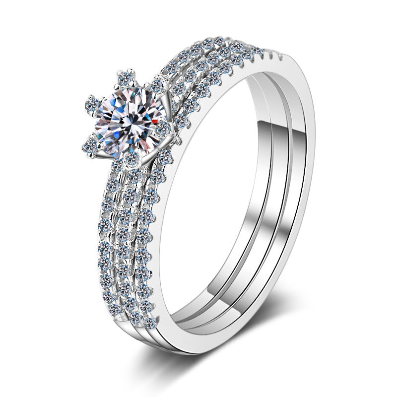Moissanite Ring in 925 Sterling Silver 0.5ct 1ct