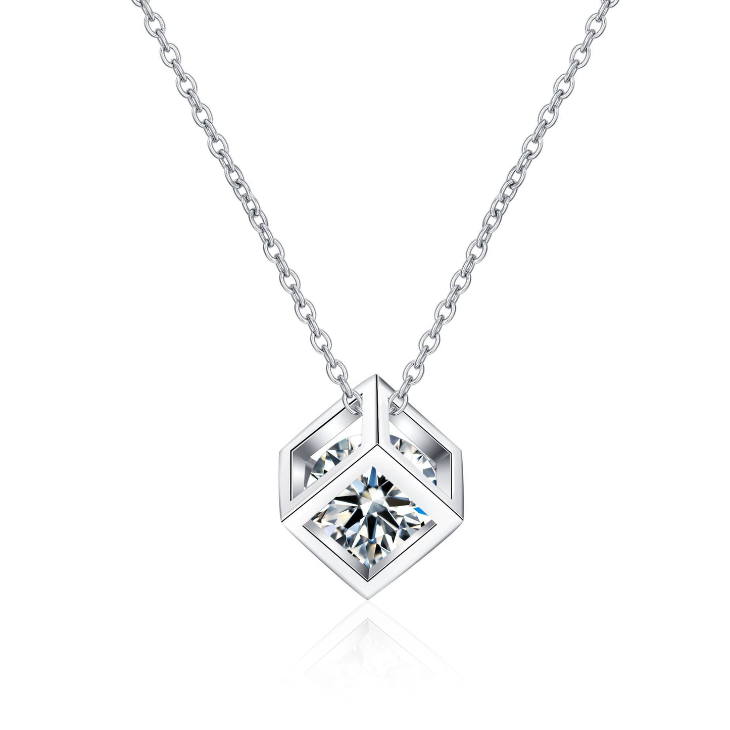 Moissanite Necklaces in 925 Sterling Silver 0.5ct 1ct