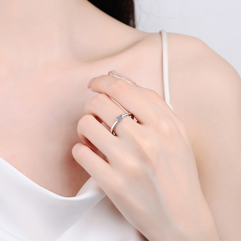 Moissanite Ring in 925 Sterling Silver