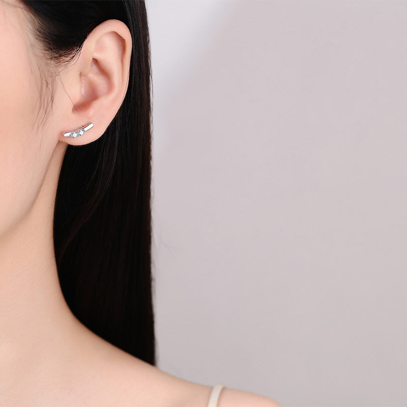 Moissanite Earrings in 925 Sterling Silver