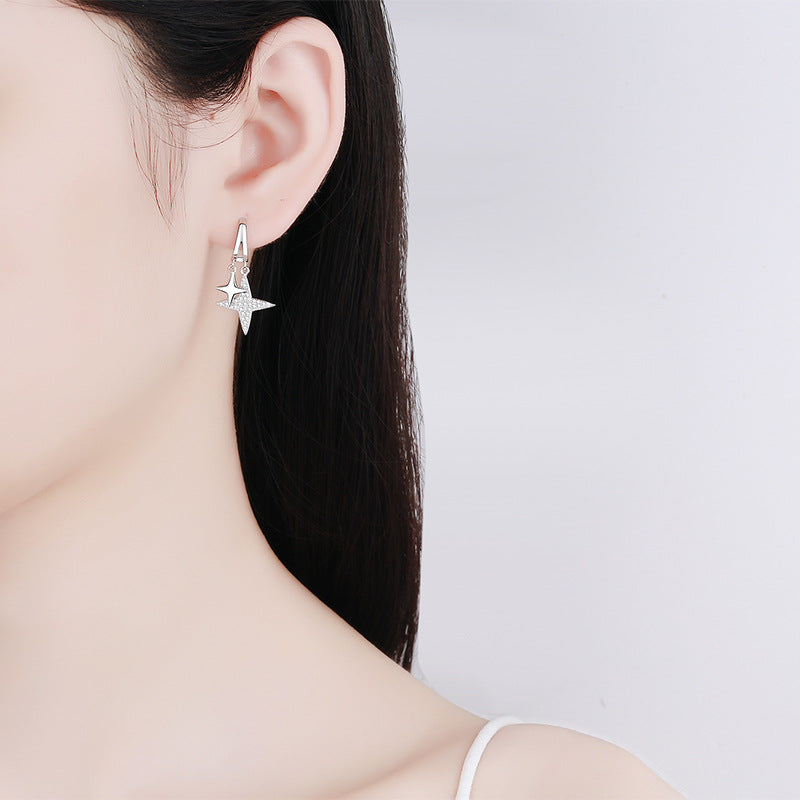 Moissanite Earrings in 925 Sterling Silver