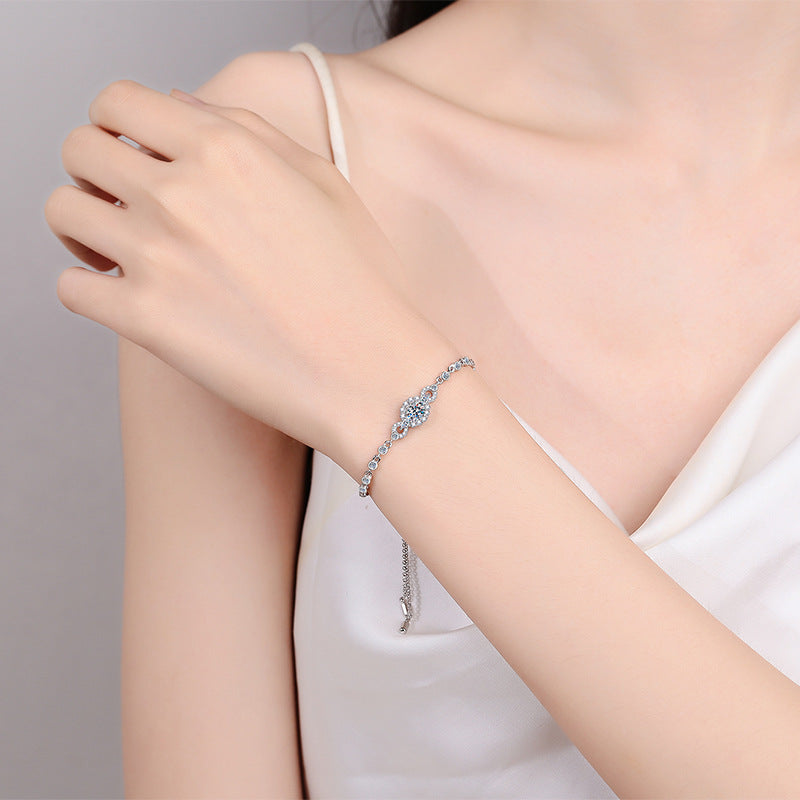 Moissanite Bracelets in 925 Sterling Silver 0.5ct 22cm
