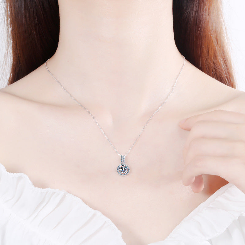 Moissanite Necklaces in 925 Sterling Silver 0.5ct 1ct 2ct 5ct