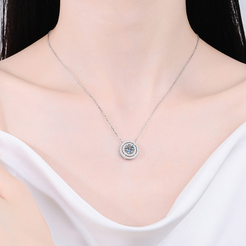 Moissanite Necklaces in 925 Sterling Silver 0.5ct 1ct 2ct