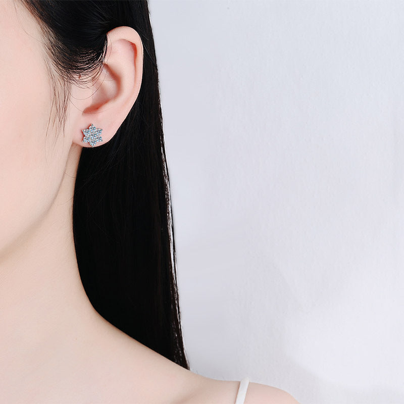 Moissanite Earrings in 925 Sterling Silver