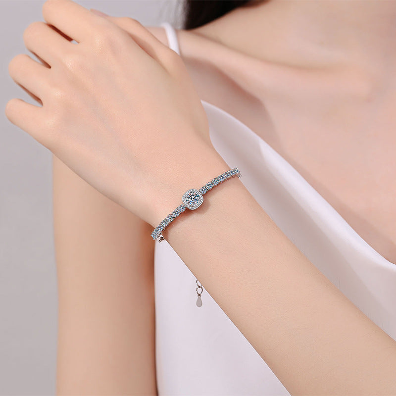Moissanite Bracelets in 925 Sterling Silver 2.4ct 22cm