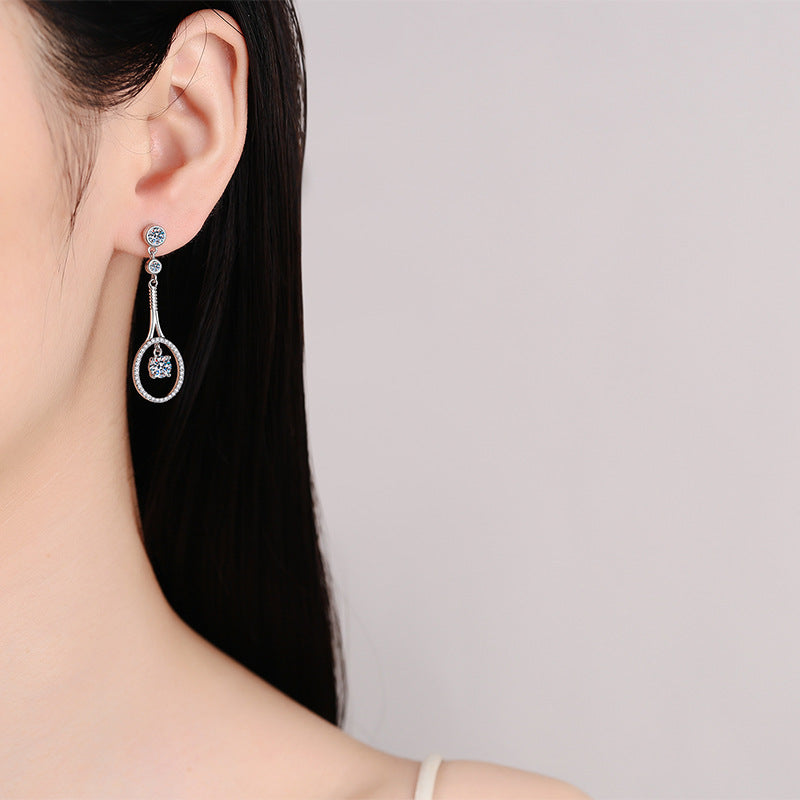Round cut Moissanite Earrings in 925 Sterling Silver 1ct