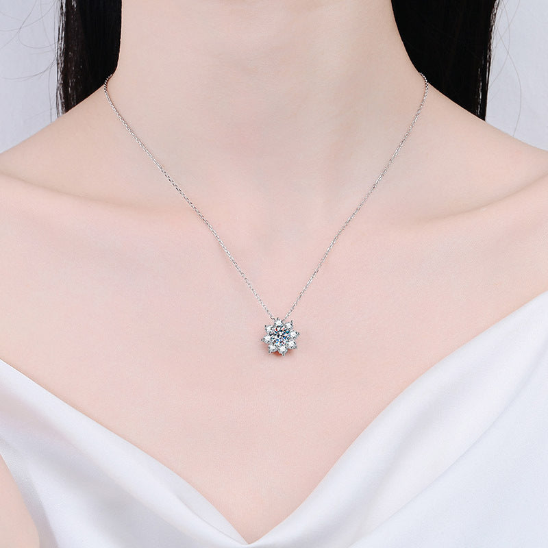 Moissanite Necklaces in 925 Sterling Silver 1ct 2ct
