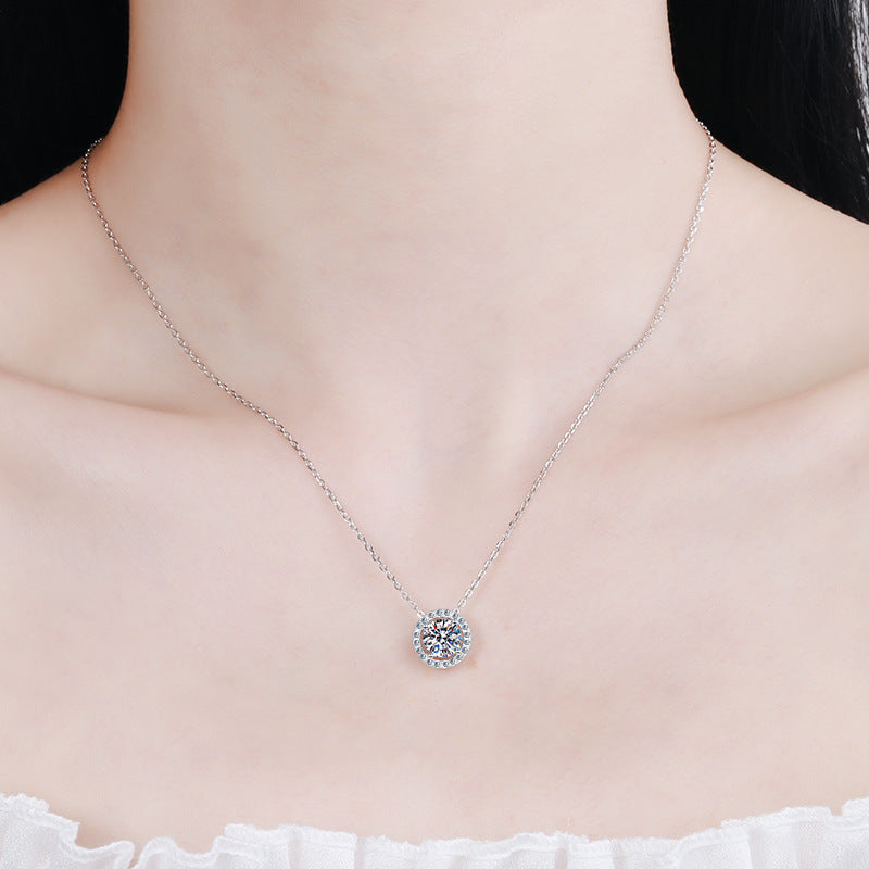 Moissanite Necklaces in 925 Sterling Silver 0.5ct 1ct 2ct