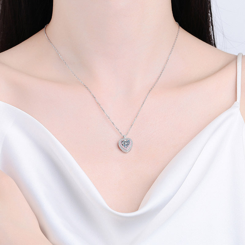 Moissanite Necklaces in 925 Sterling Silver 1ct