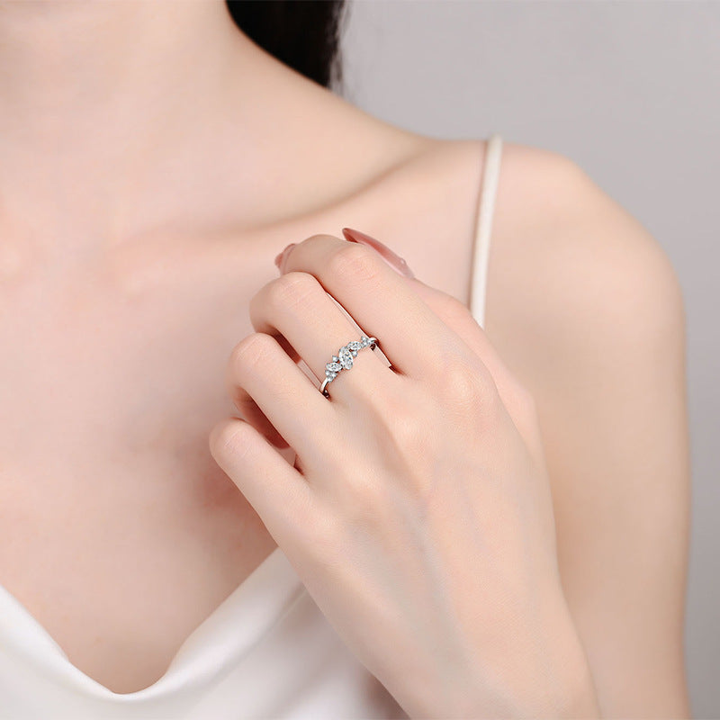 Moissanite Ring in 925 Sterling Silver