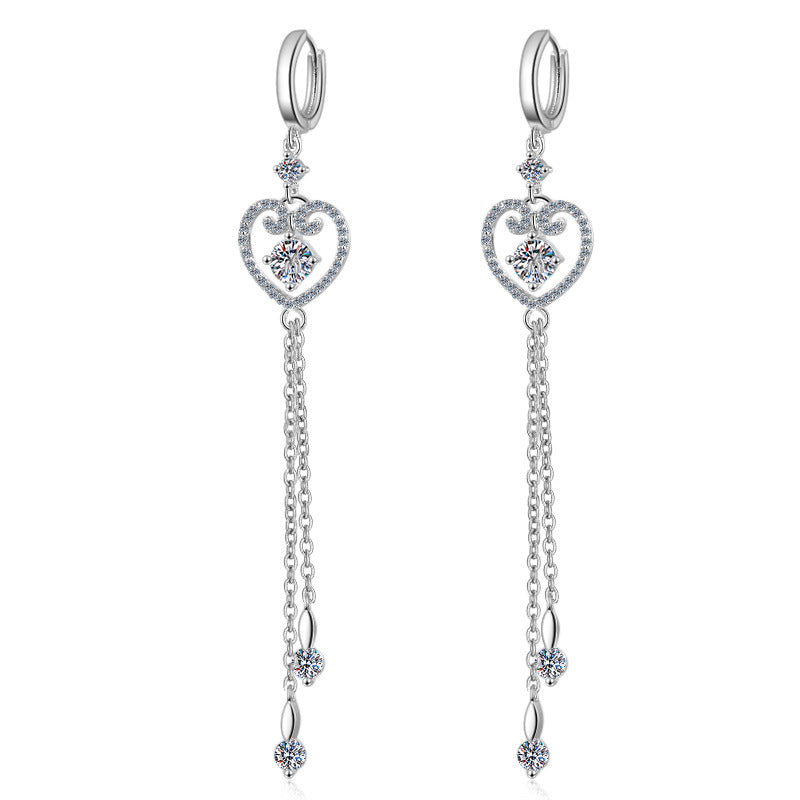 Round cut Moissanite Earrings in 925 Sterling Silver 1ct