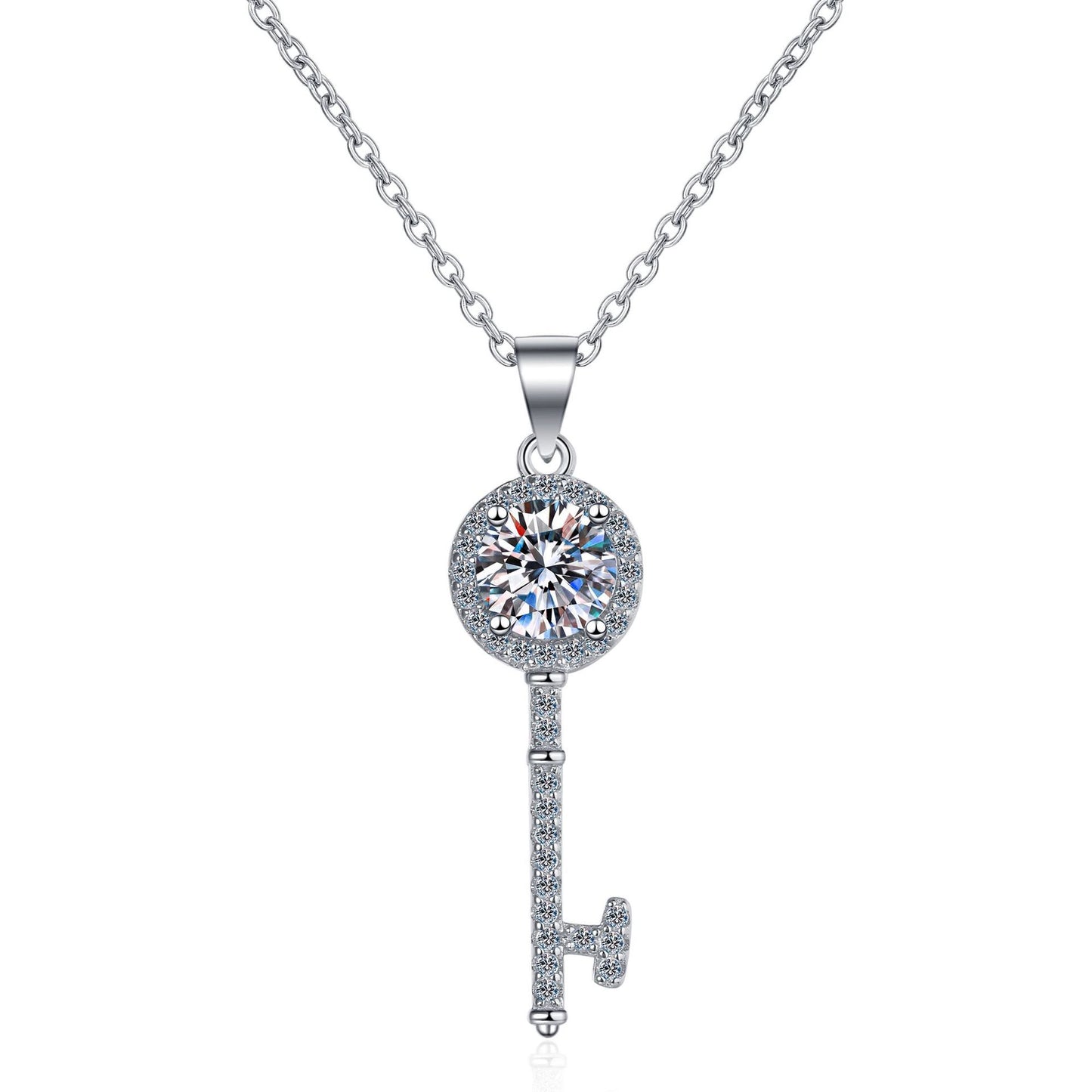 Moissanite Necklaces in 925 Sterling Silver 0.5ct 1ct
