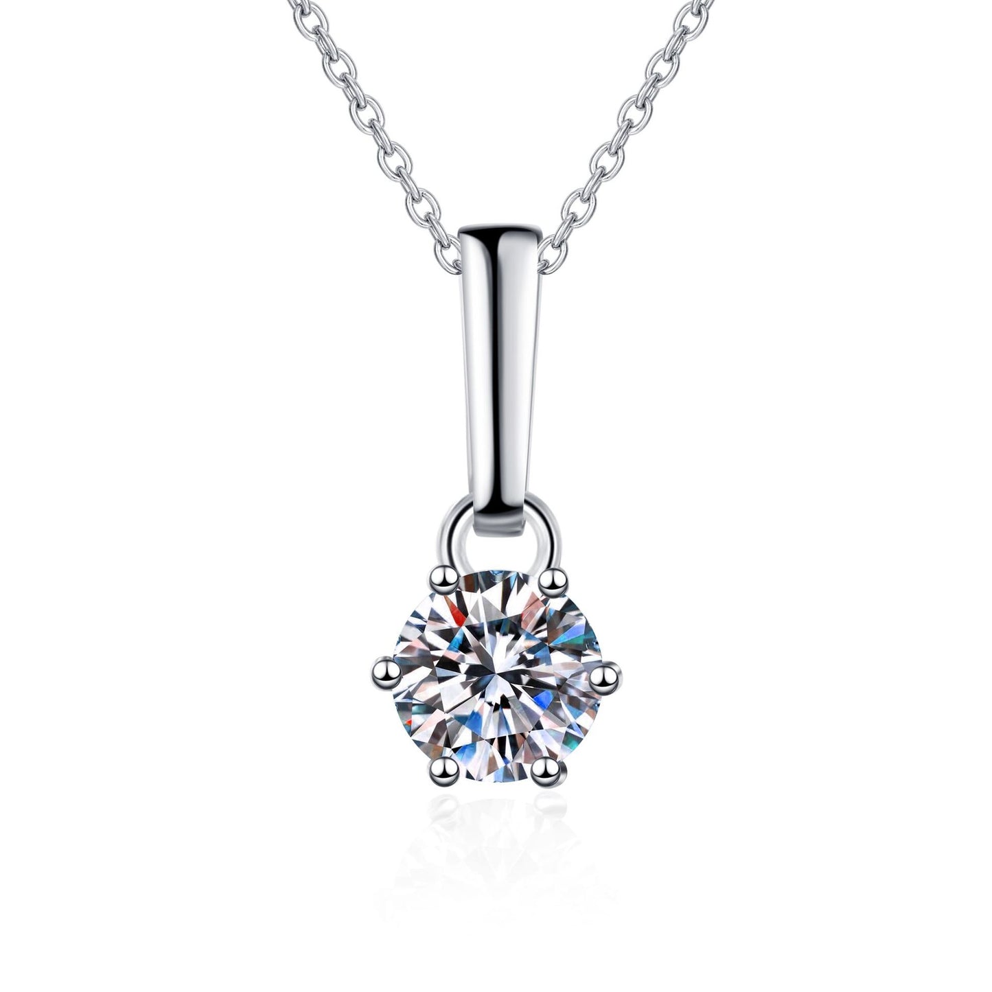 Moissanite Necklaces in 925 Sterling Silver 1ct 2ct