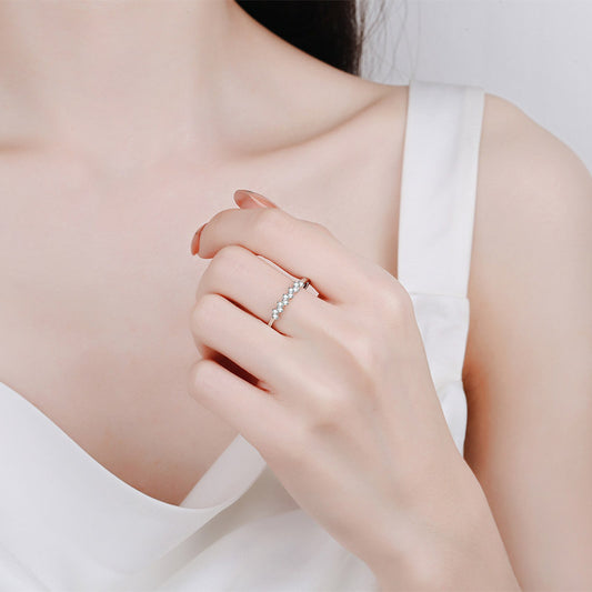 Moissanite Ring in 925 Sterling Silver