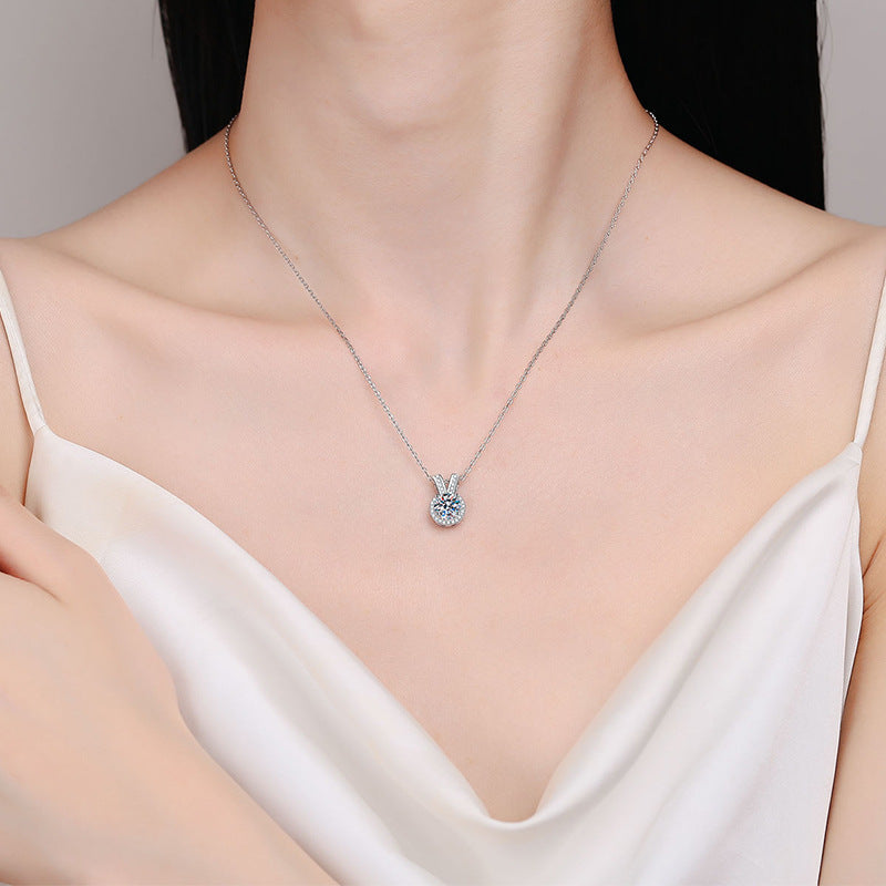 Moissanite Necklaces in 925 Sterling Silver 1ct