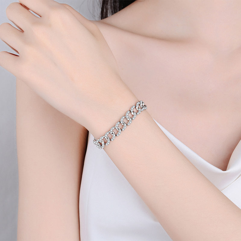 Moissanite Bracelets in 925 Sterling Silver 5ct 18cm