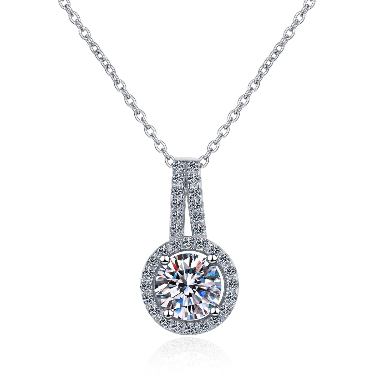 Moissanite Necklaces in 925 Sterling Silver 0.5ct 1ct 2ct 5ct