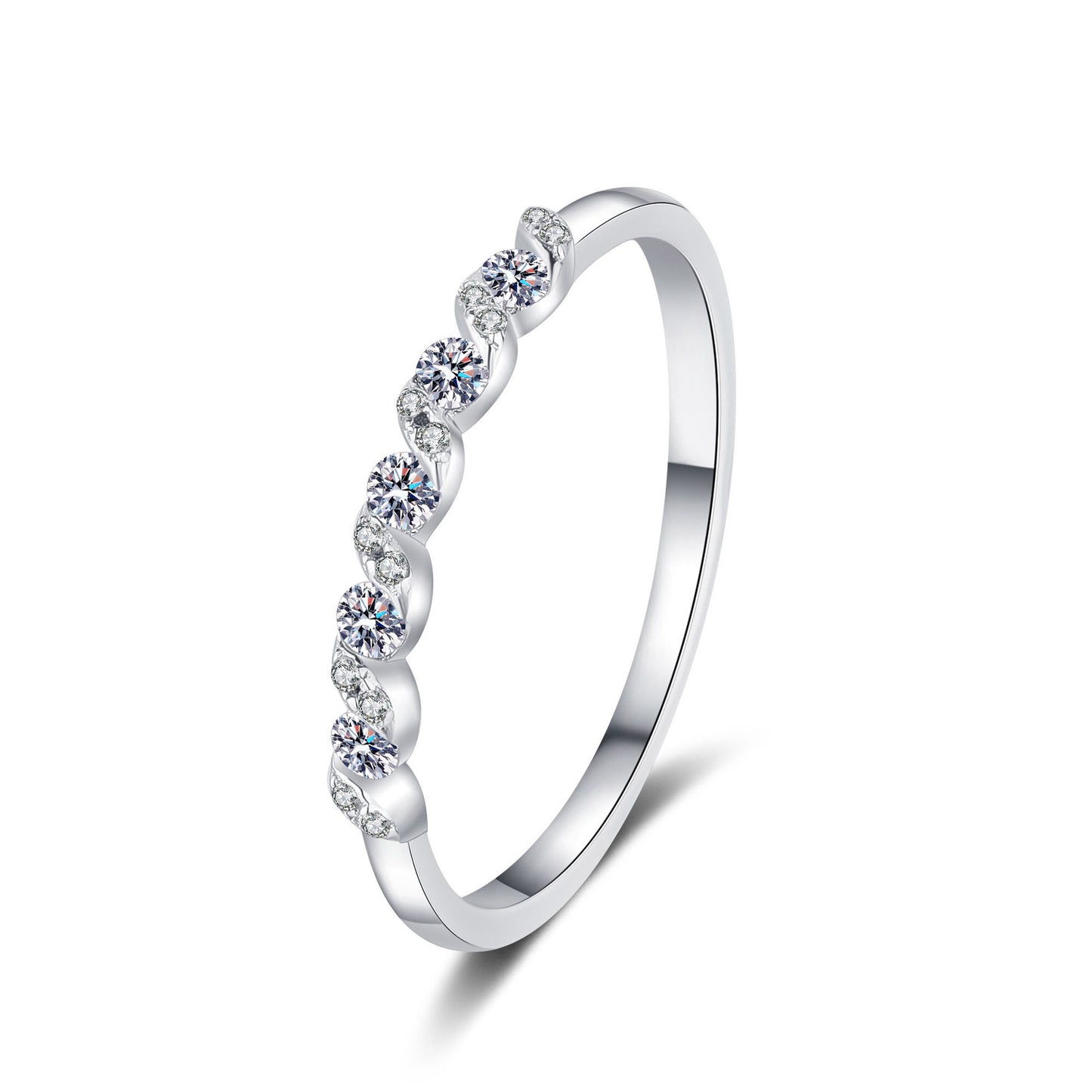 Moissanite Ring in 925 Sterling Silver