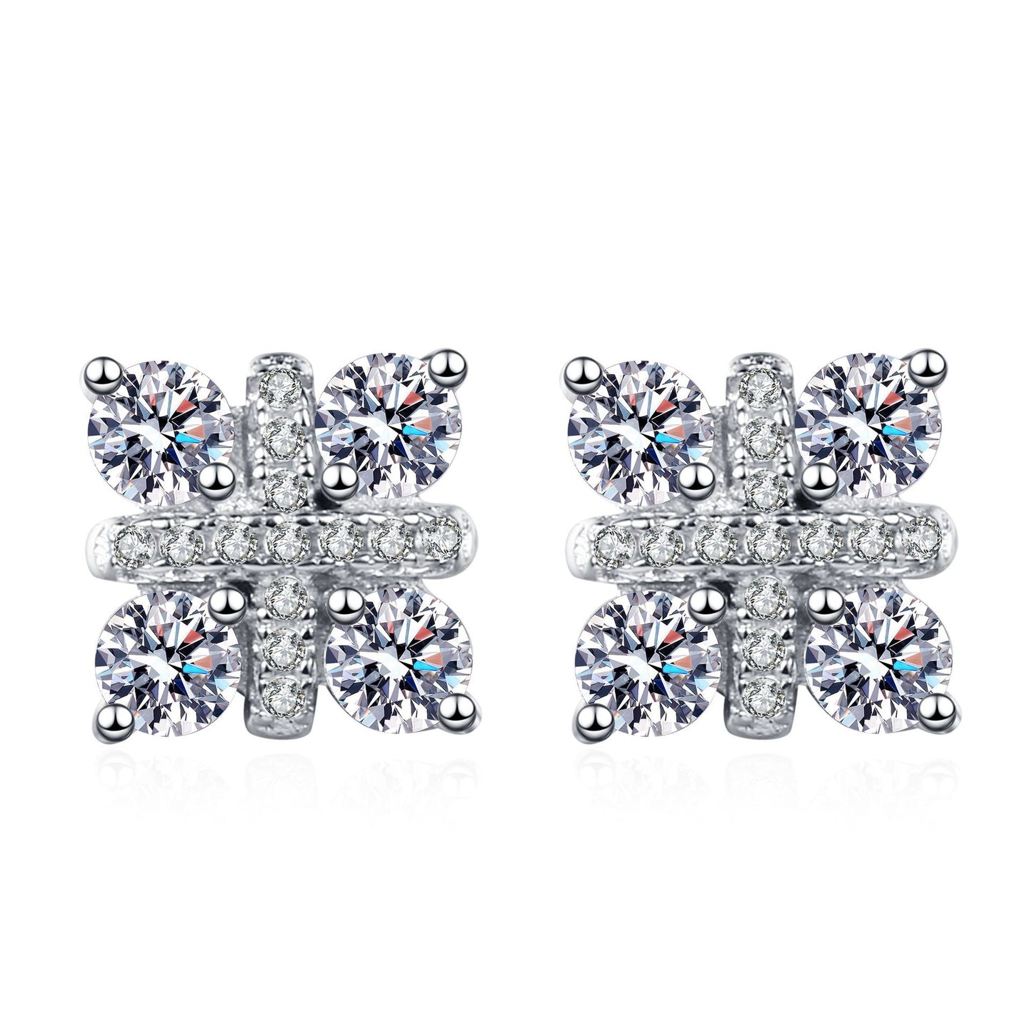Moissanite Earrings in 925 Sterling Silver