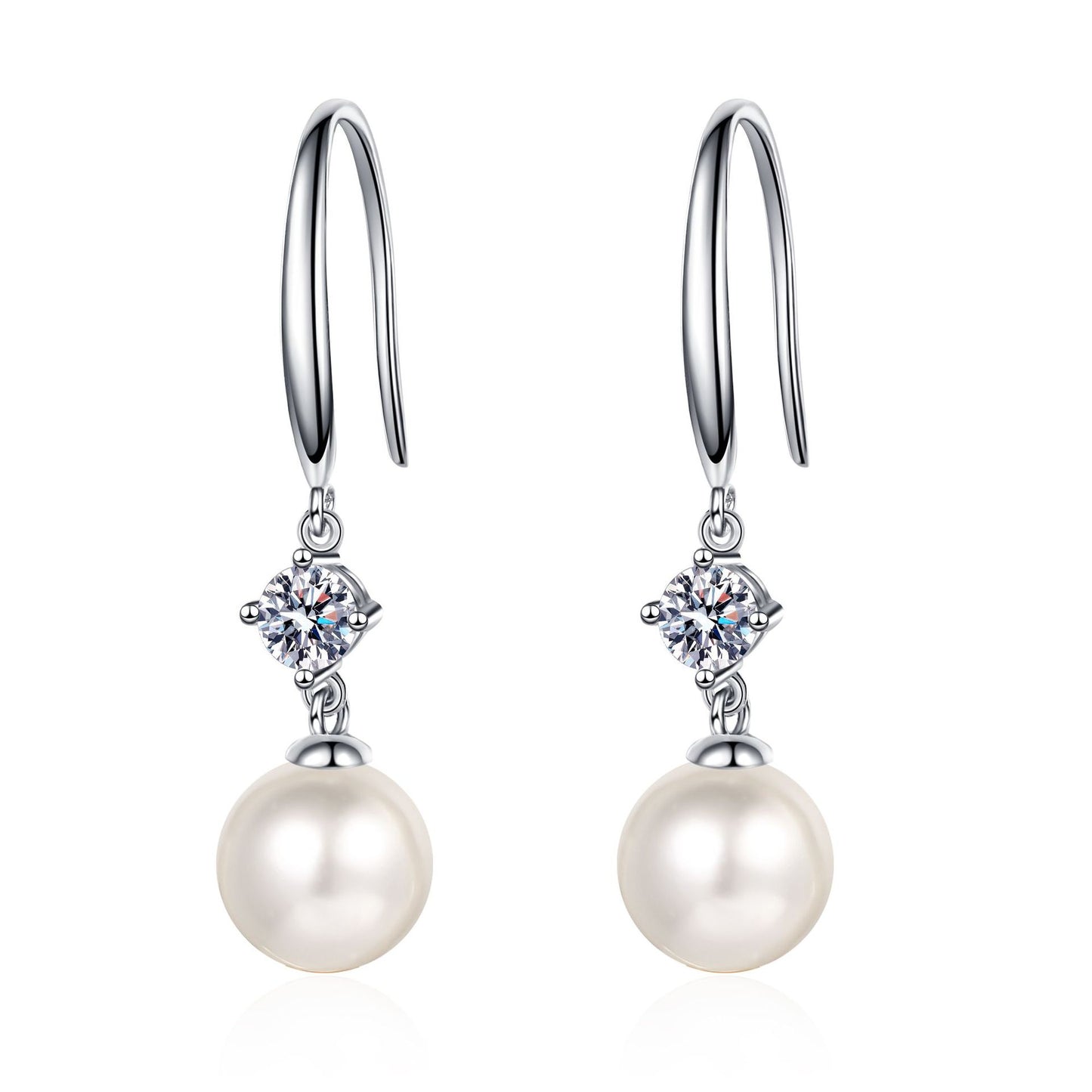 Moissanite Earrings in 925 Sterling Silver