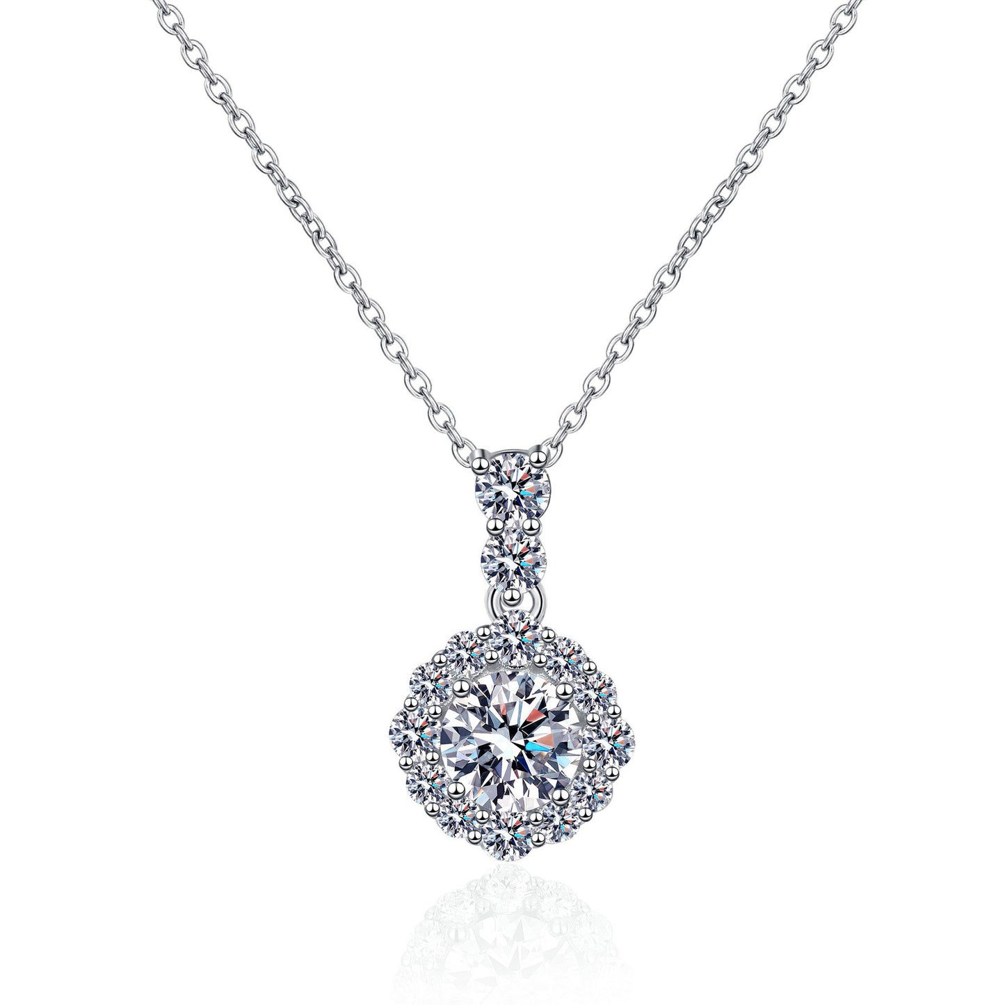 Moissanite Necklaces in 925 Sterling Silver 1ct