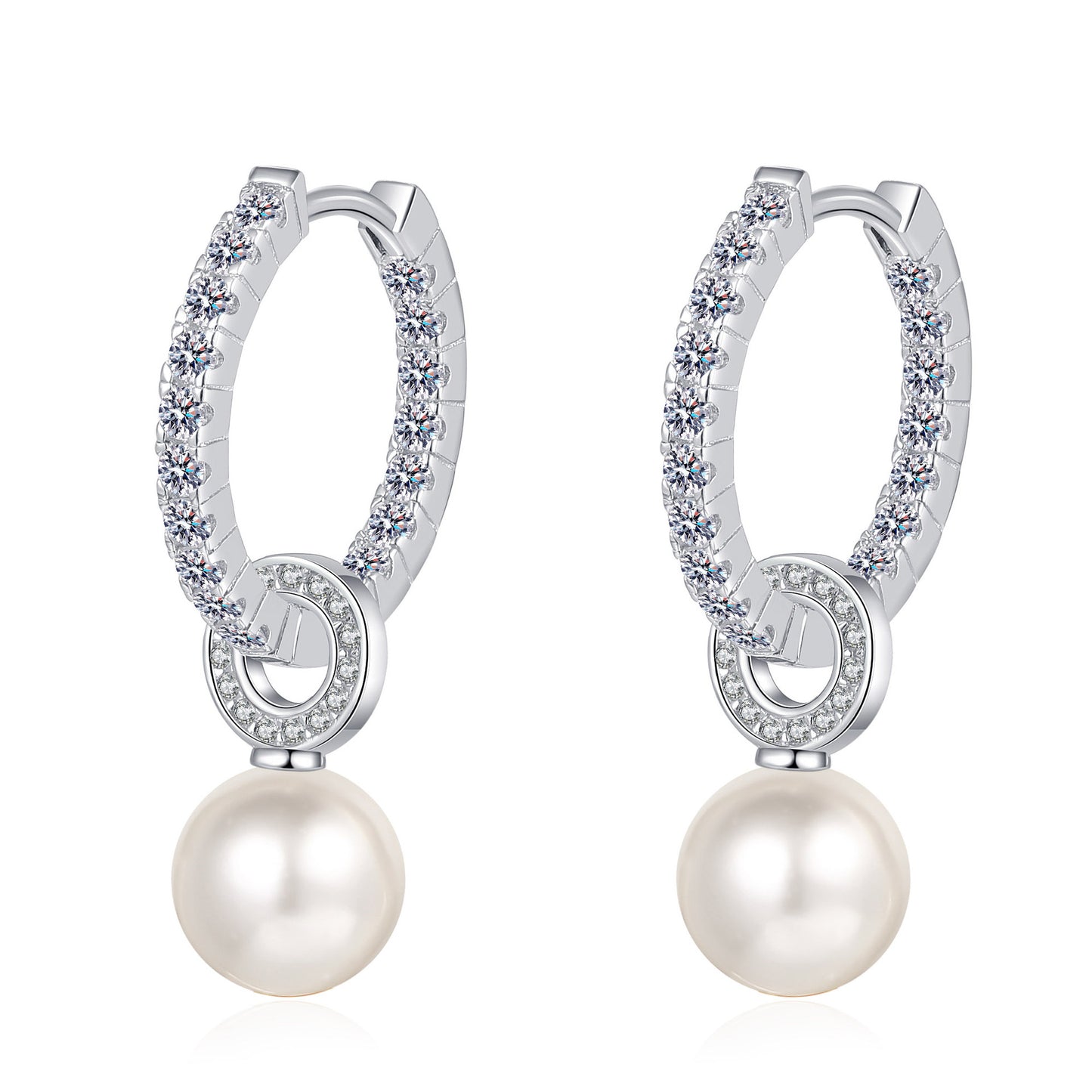 Moissanite Earrings in 925 Sterling Silver