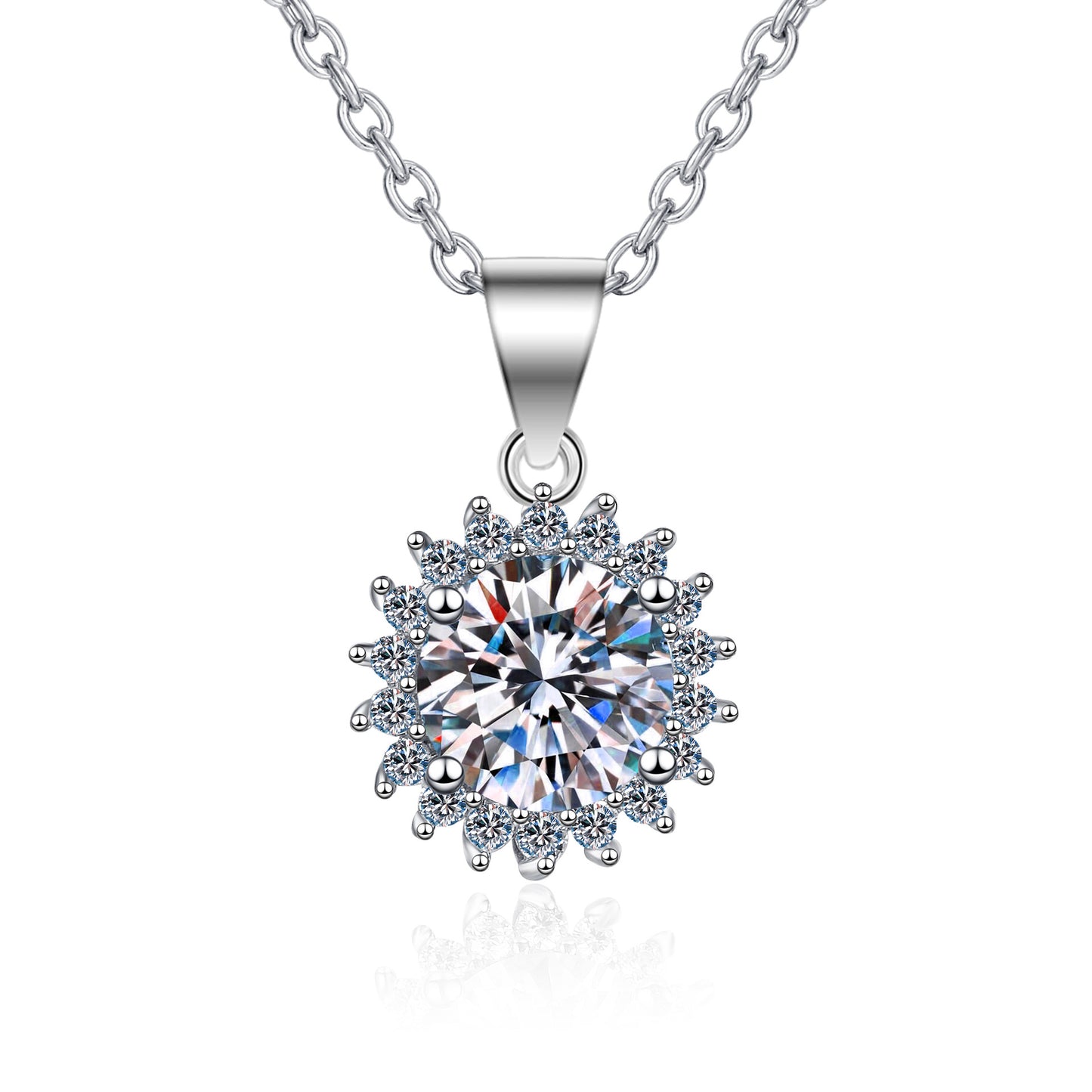 Moissanite Necklaces in 925 Sterling Silver 0.5ct 1ct 2ct 3ct 5ct