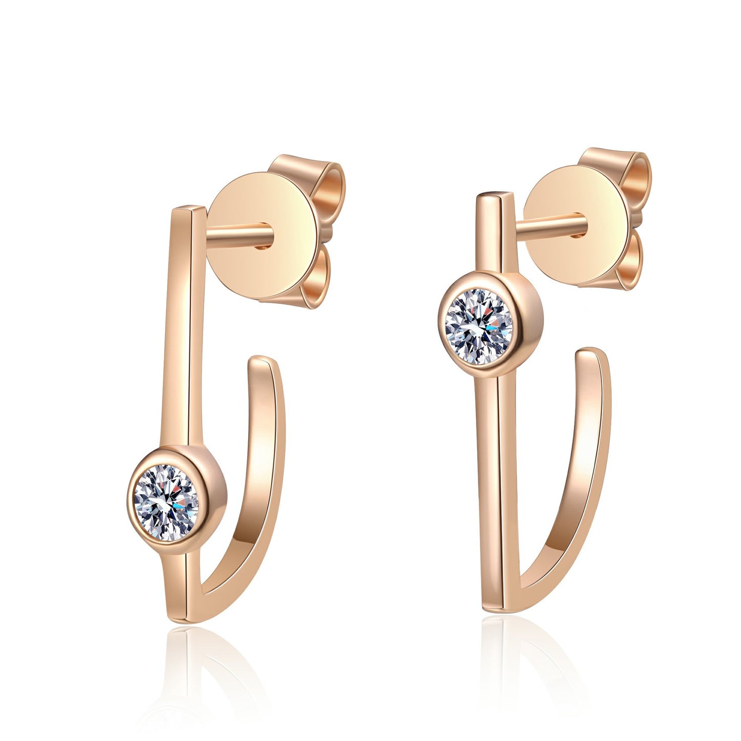 Moissanite Earrings in 925 Sterling Silver